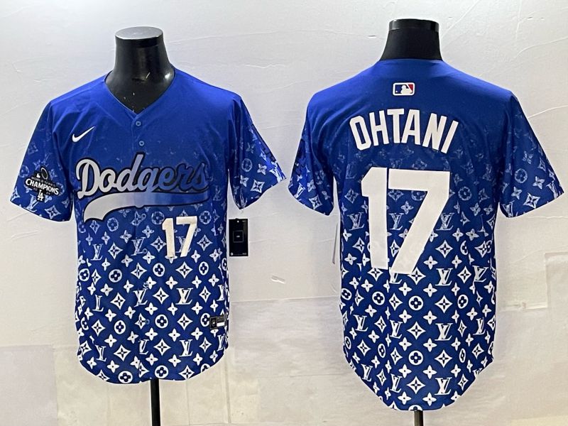 Men Los Angeles Dodgers #17 Ohtani Blue Nike 2025 MLB jersey 015